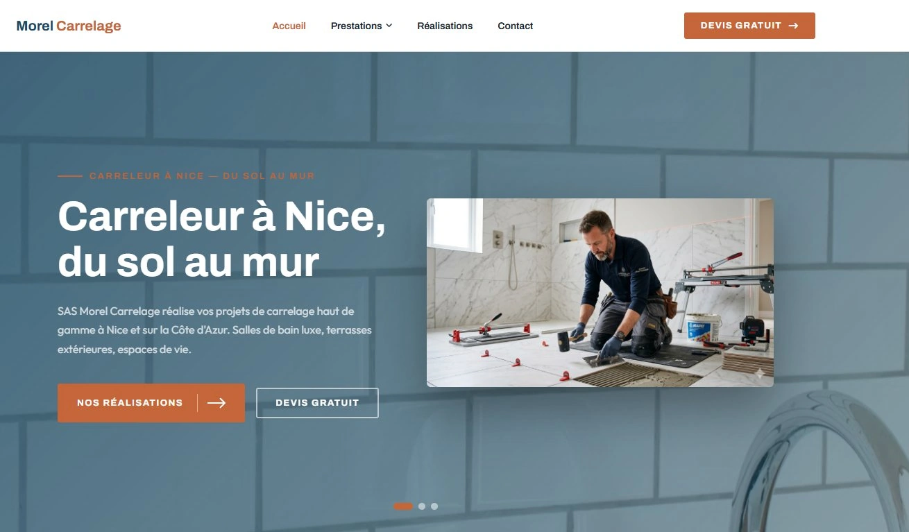 Site web ladrilhador estucador — página interior